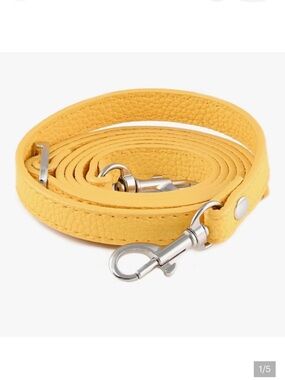 🆕 Yellow Leather Strap with Silver Hardware